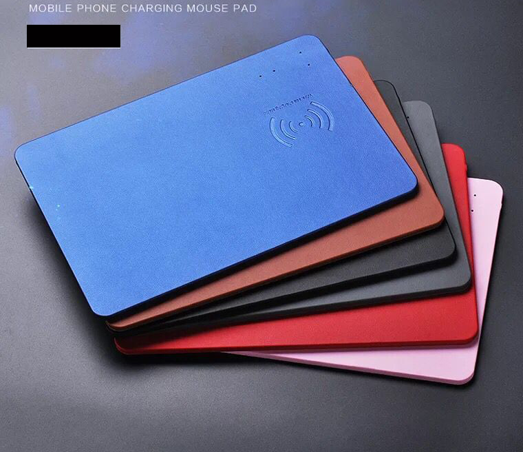 Ultra-Slim Leather Qi Wireless Charging Pad Mouse Mat 1