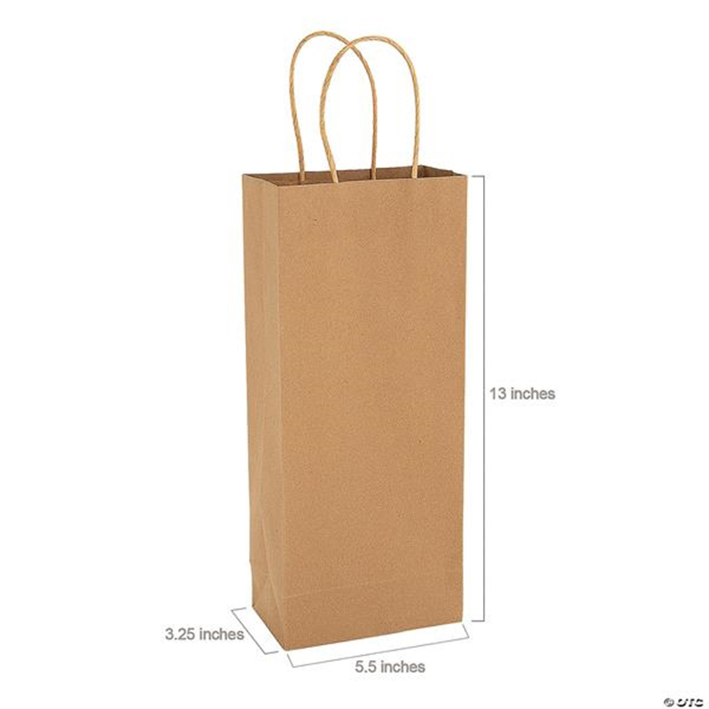 5 1/2" X 13" Kraft Paper Wine Bottle Bags 2