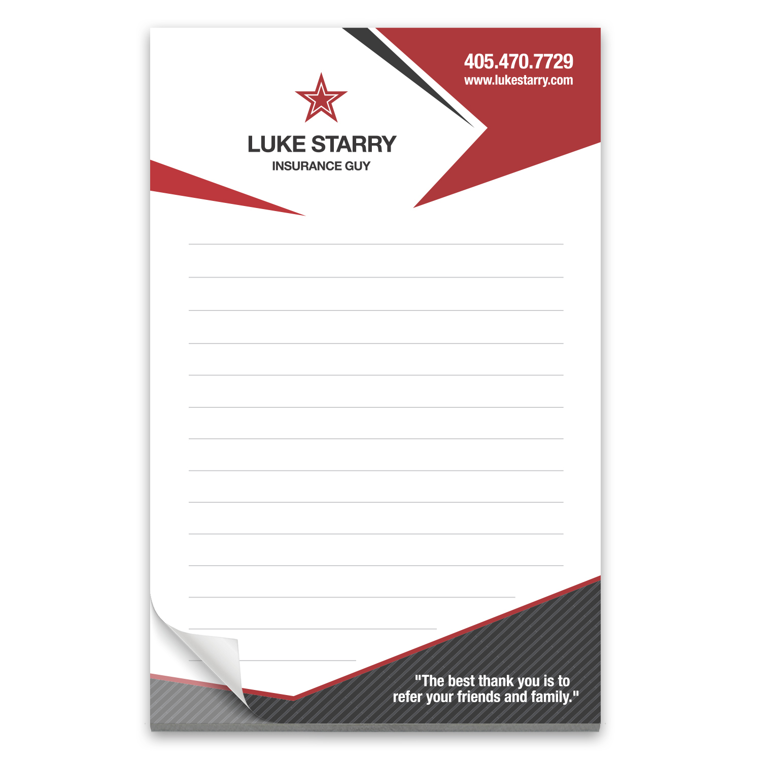50 Page 5-1/2 x 8-1/2 Paper Note Pad 4CP 1
