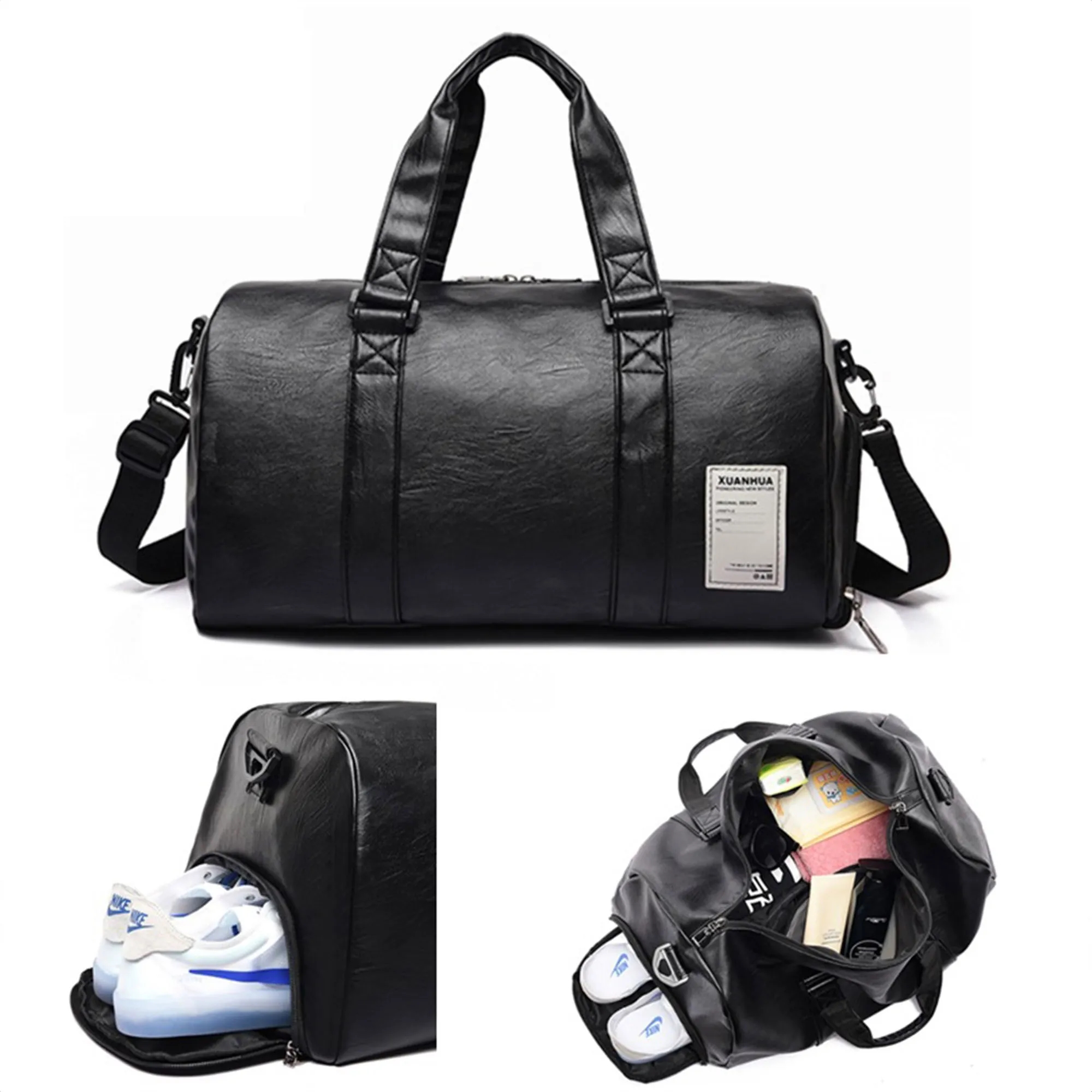 Oversized Eco-Friendly PU Leather Waterproof Duffel Bag 3