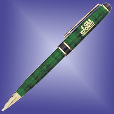MARBLEIZED GREEN ALPINE BALL PEN 1