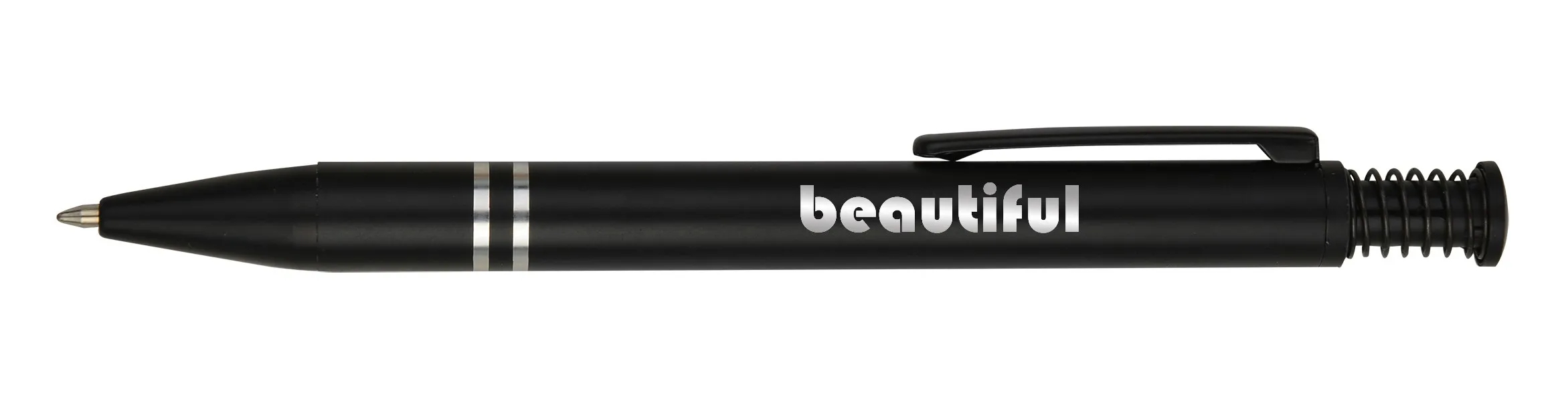 Chrome Engraved Matte Finish Click Metal Ballpoint Pen 2