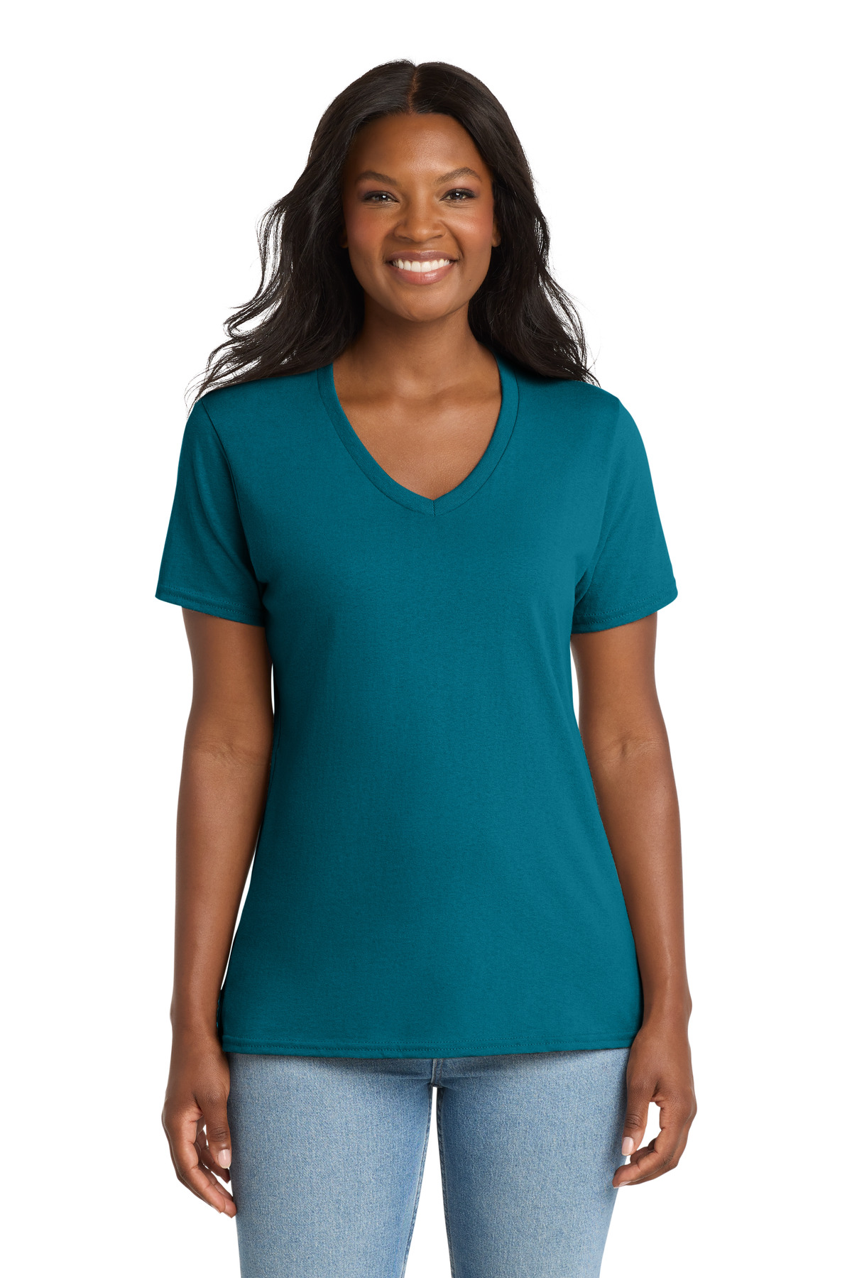 Port & Co Women's Core Cotton V-Neck Tee. LPC54V 171
