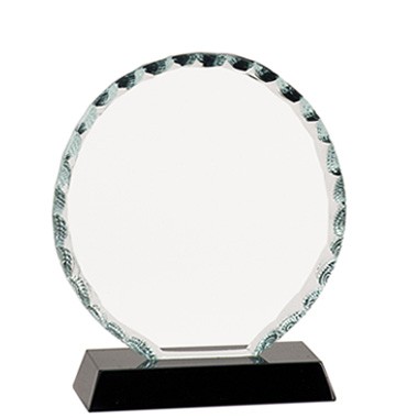 6" ROUND FACET GLASS ON BLACK BASE TROPHY 2