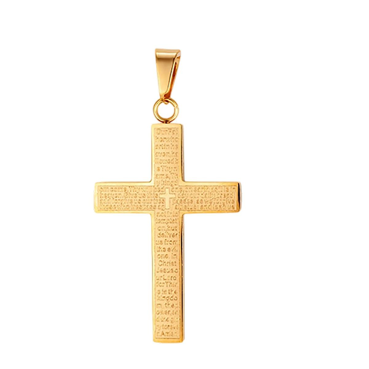 Durable Steel Cross Pendant with Chain for Gifts 1