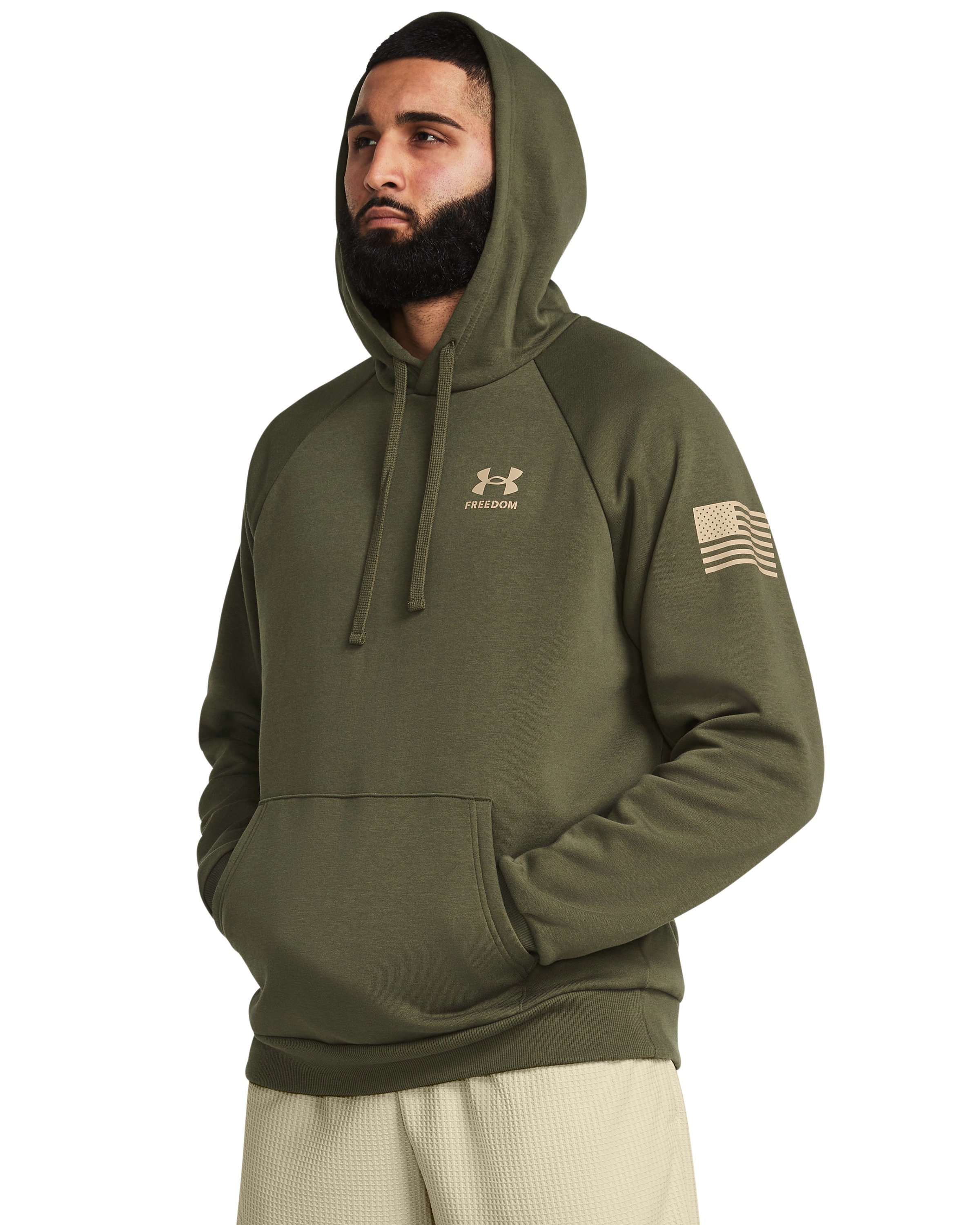 UA Freedom Rival Fleece Flag Men's Hoodie, custom hoodie or sweatshirt with logo imprint 5
