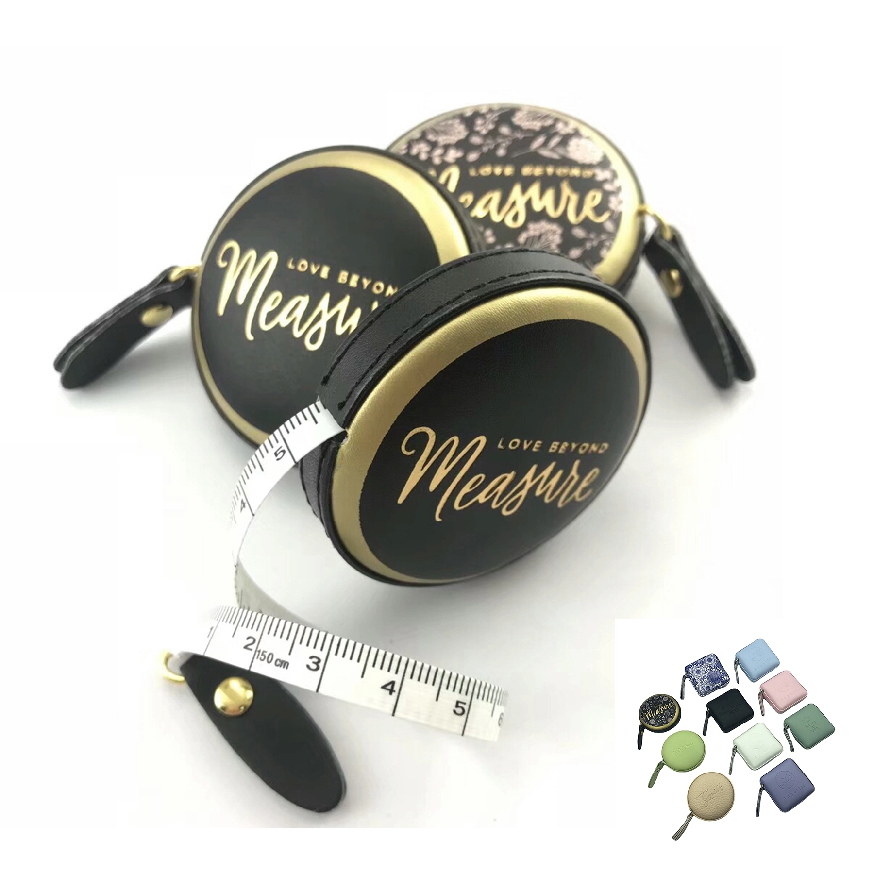 60In Pu Mini Tape Measure Vintage Style 2