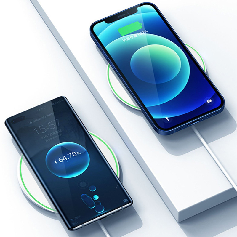 Round 15W Ultra Thin Mirror Qi Wireless Fast Charger 2