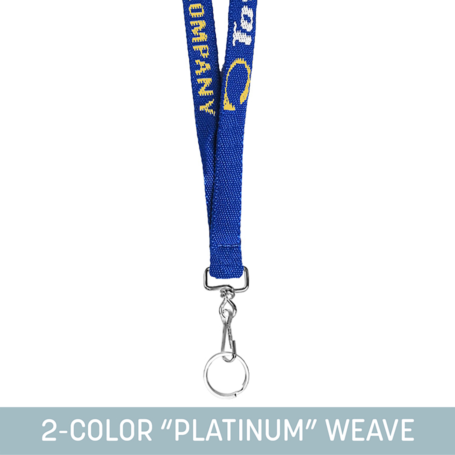 1/2" Woven Lanyard w/ Swivel Snap & Split Ring - "Platinum" Weave 14