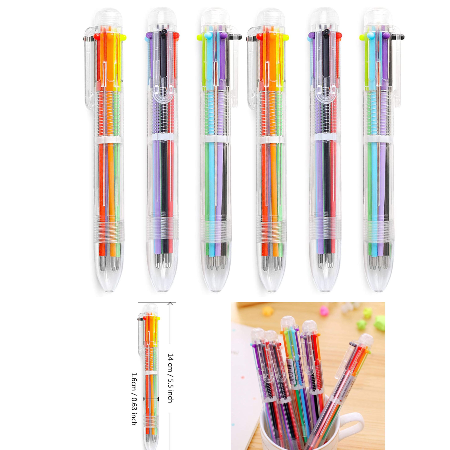 0.5mm 6-in-1 6 Colors Ballpoint Pen 