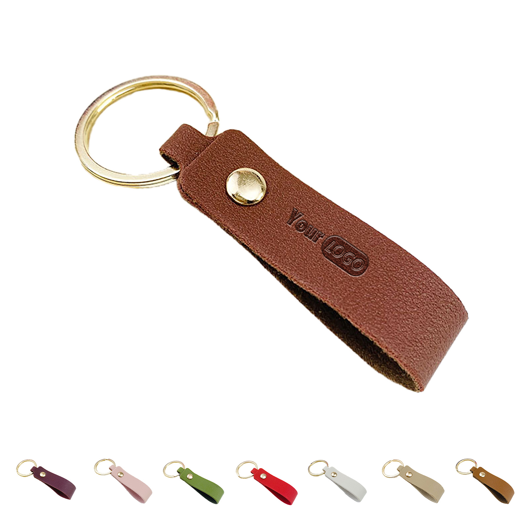 Leather Solid Color Keychains 7