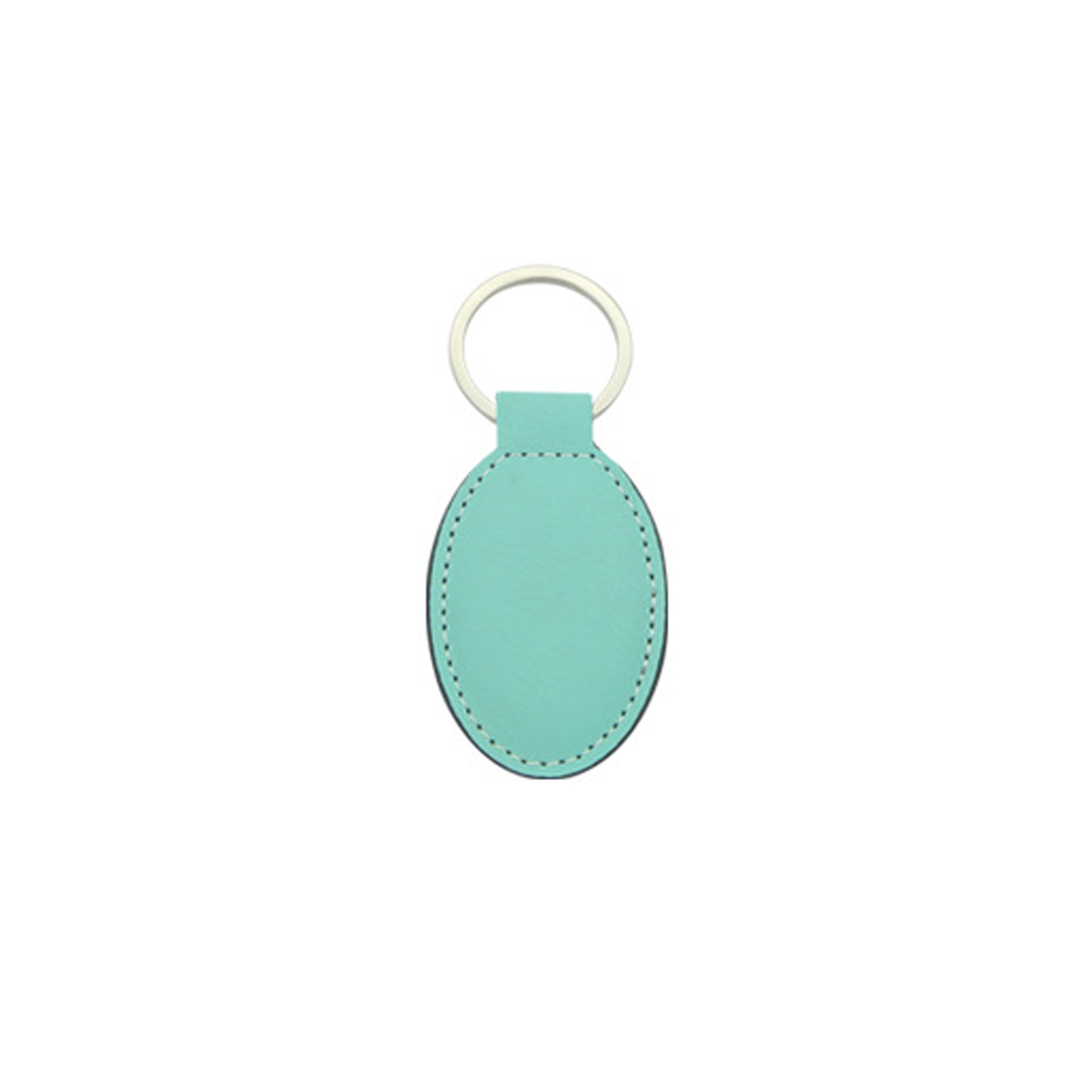 Vegan Leather Oval Shaped Keychain 13