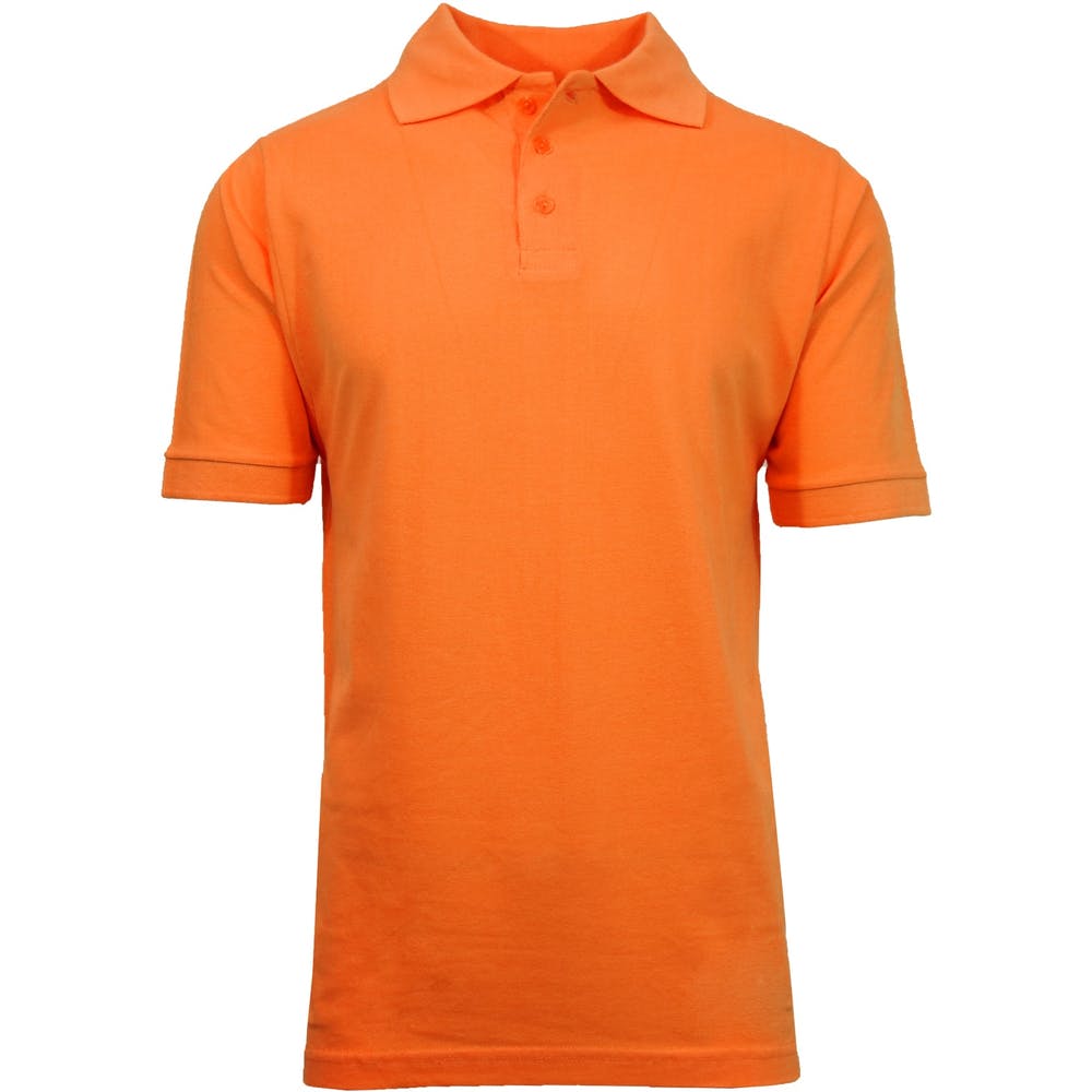 Adult Uniform Polo Shirts - Orange Short Sleeve Size M - 2X 2