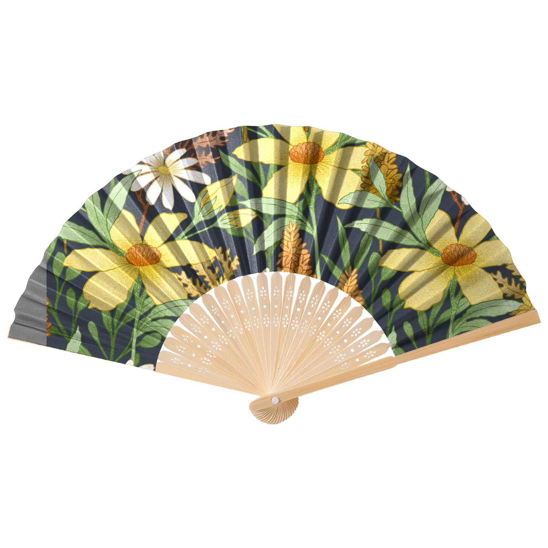 Full Color Foldable Bamboo Paper Hand Fan 17