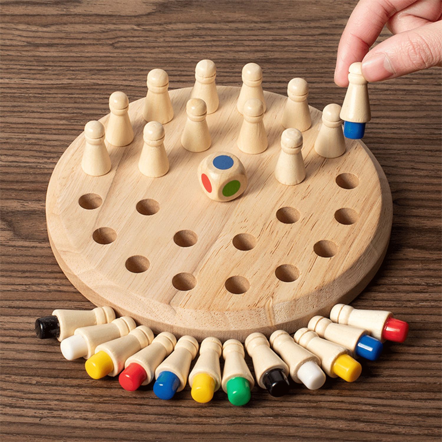 Wooden Memory Match Stick Chess Game Board Puzzles 8
