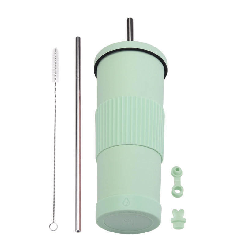 Straw Insulated Tumbler Stainless Steel with Lid 2