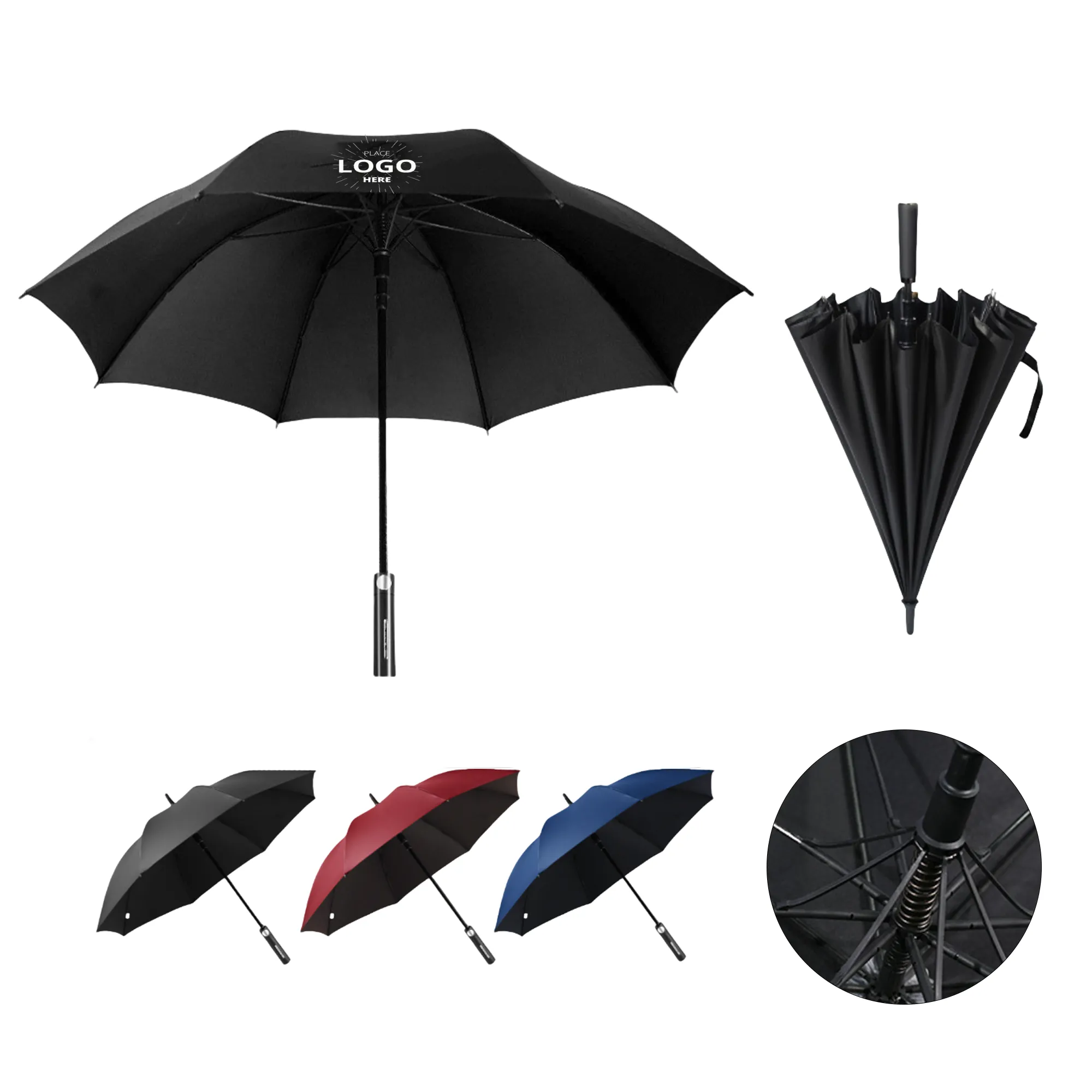 Windproof Golf Straight Open Automatic Umbrella 1