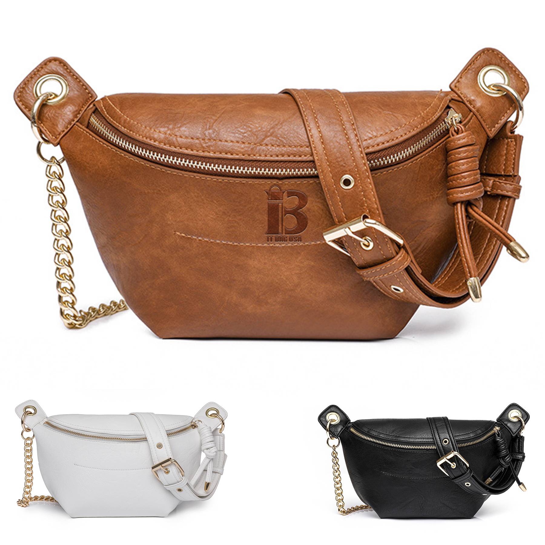 PU Leathe Fanny Pack Crossbody Purse for Women 8