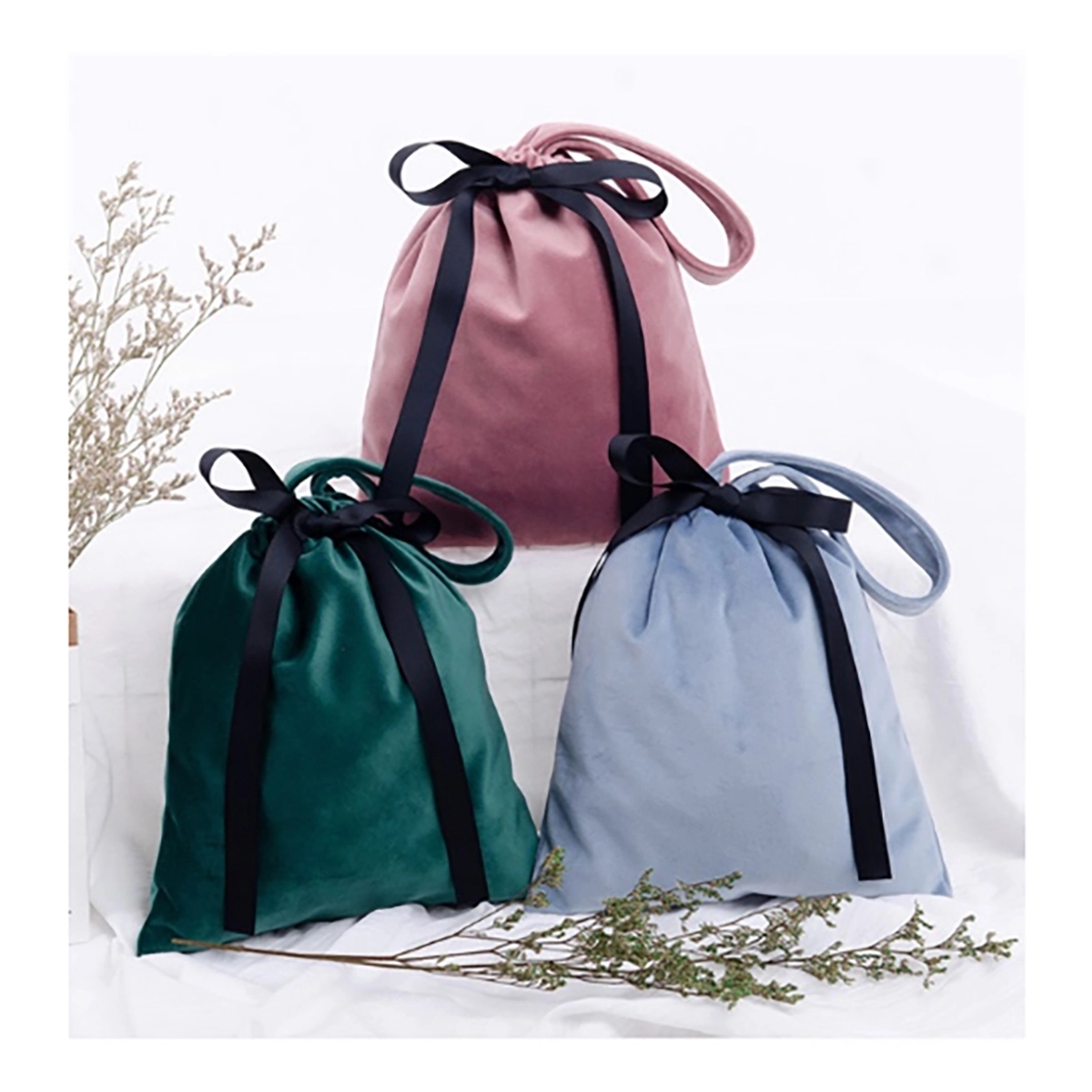 Soft Velvet Bags With Drawstring 2