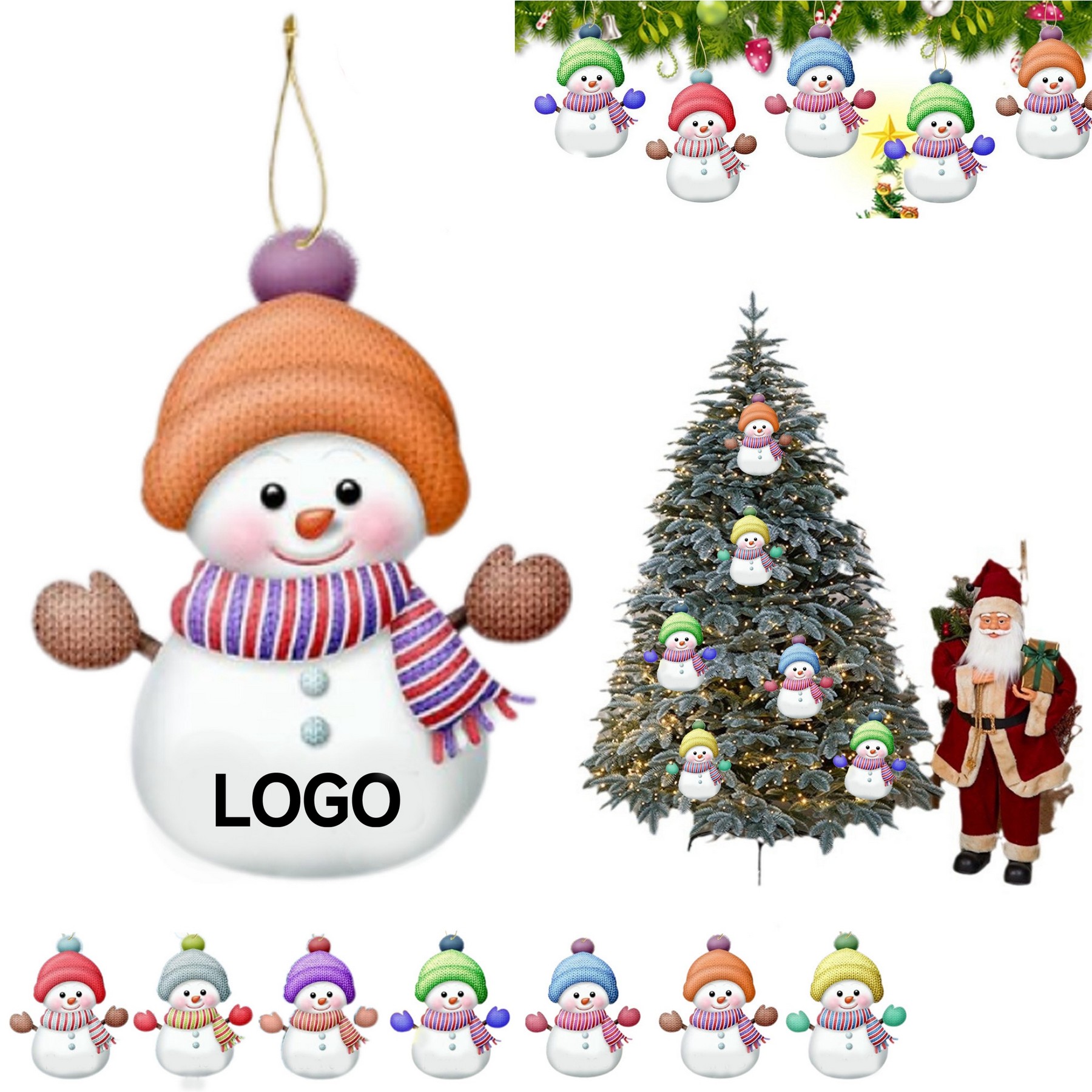 Acrylic Christmas Snowman Ornament 1