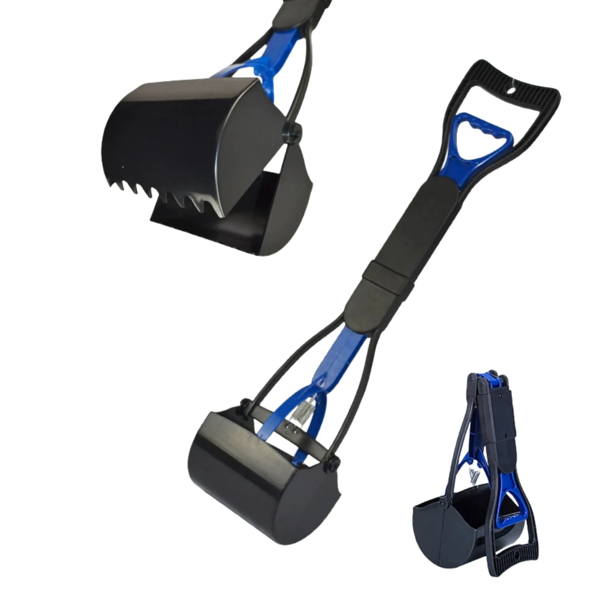 Foldable Long-Handled Pet Pooper Scooper With Trash Bag 2