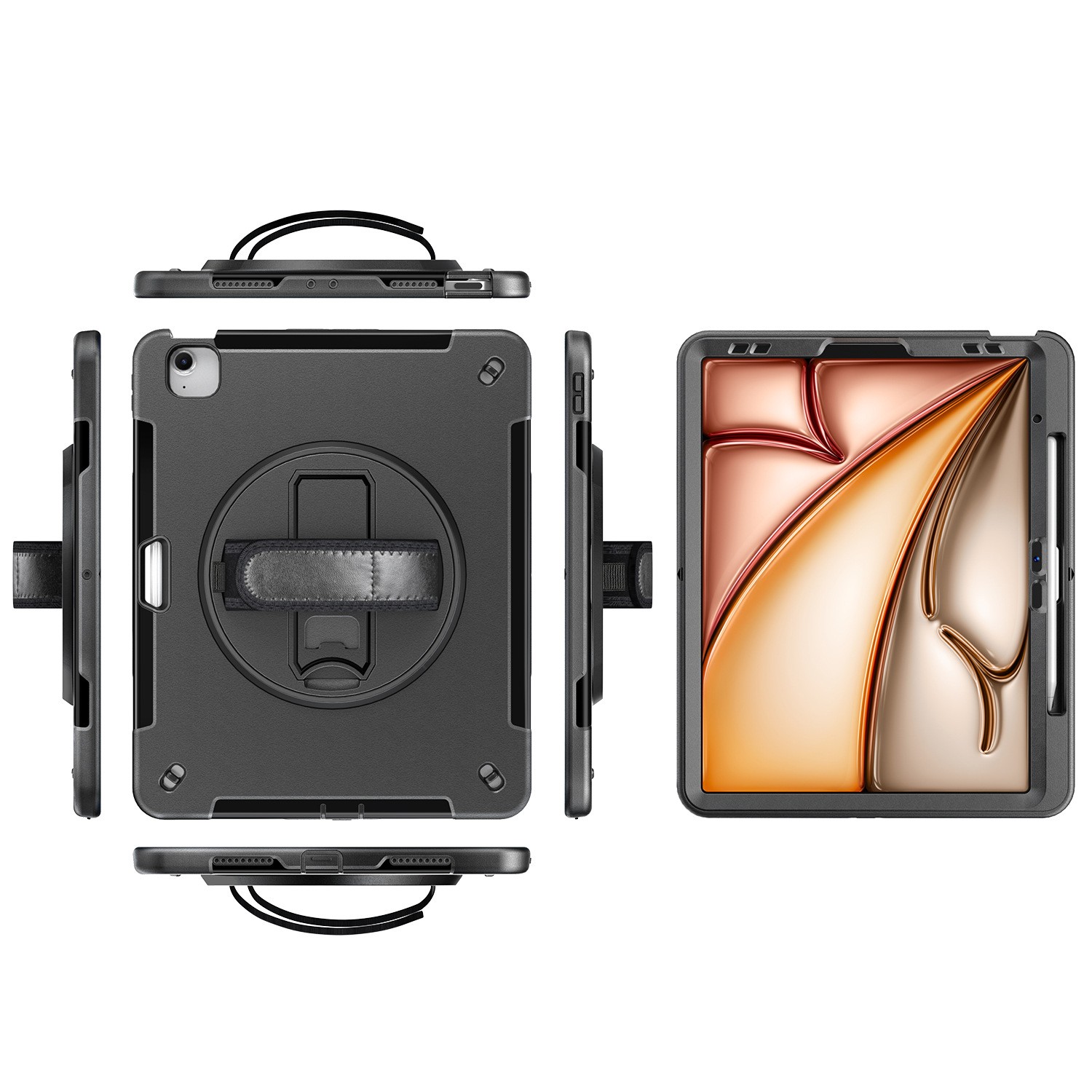 iPad Air 13 M2 Adjustable Hand Strap Rugged Case 4