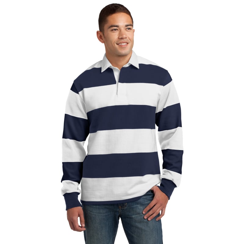 Sport-Tek Classic Long Sleeve Rugby Polo. 9