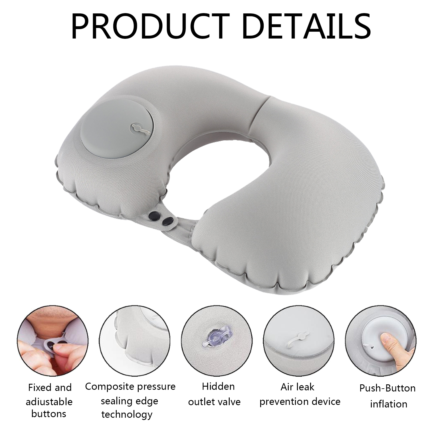 Press Inflatable U-Shaped Pillow 2