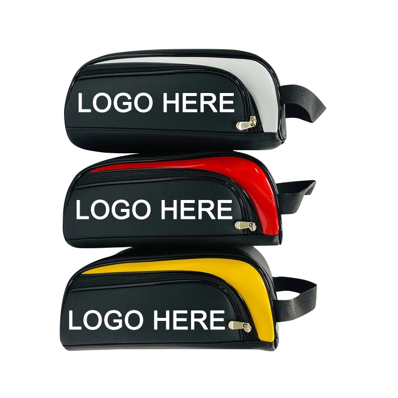 Custom Gift Colorblock PU Leather Golf Shoe Bag 3