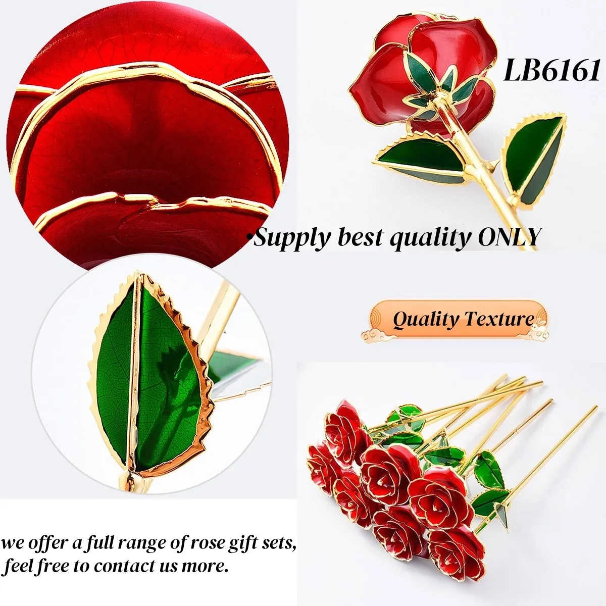 24K Gold Dipped Rose with Stand Romantic Gift Set 8