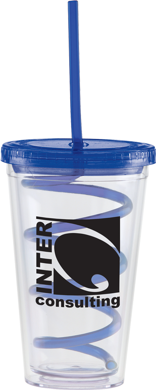 Carnival Cups-Color Curly Straw, Color Lid 24
