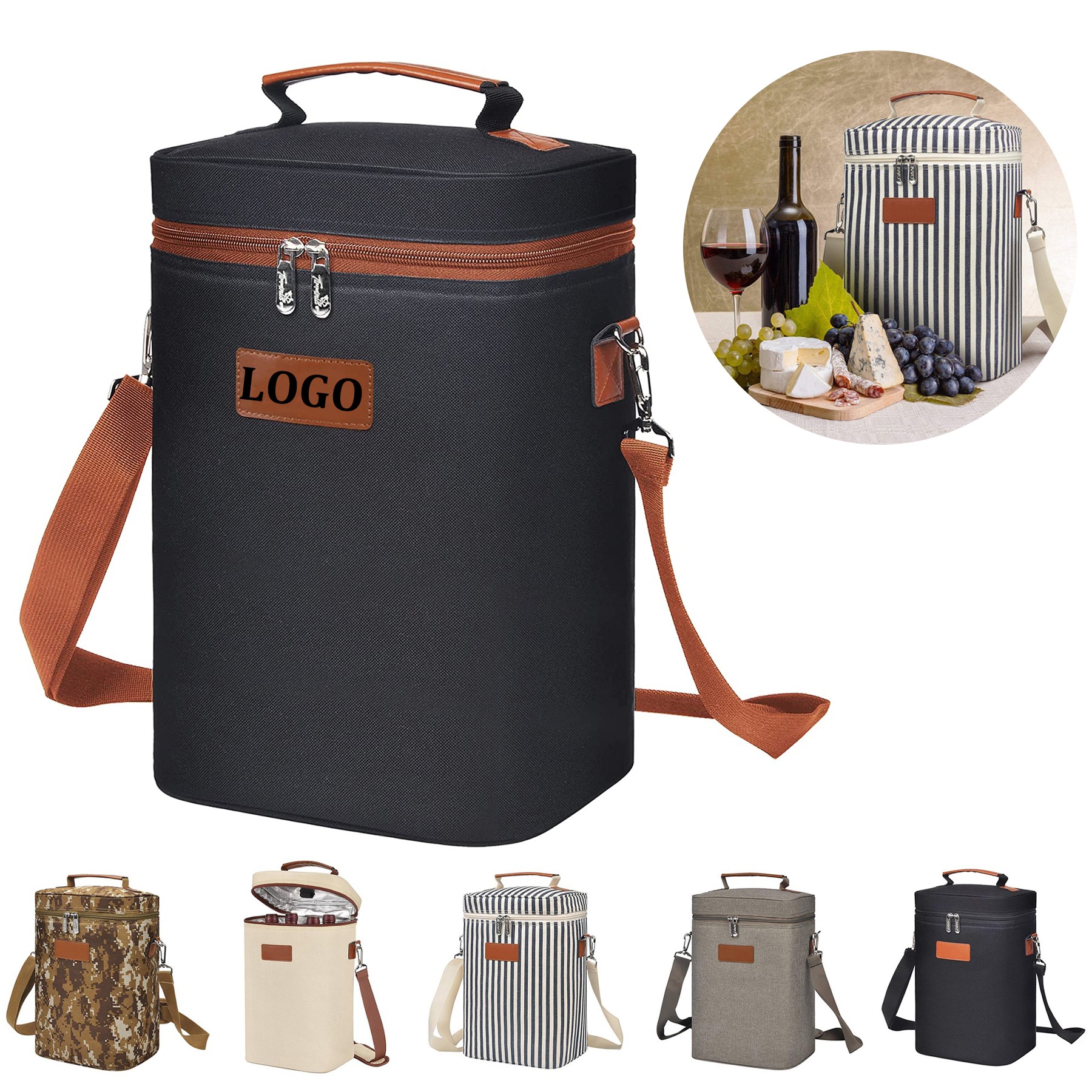 Portable Versatile Wine Carrying Cooler Tote Bag