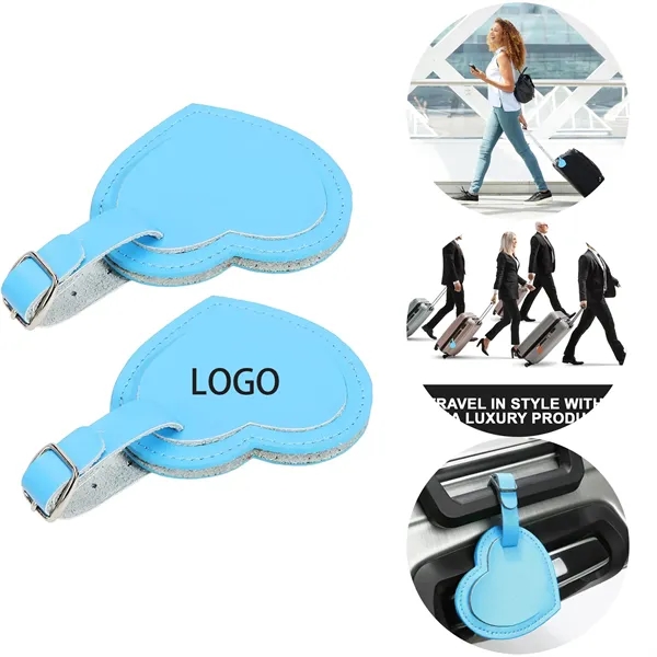 Heart-shaped Personalized Leather Travel Luggage Tag