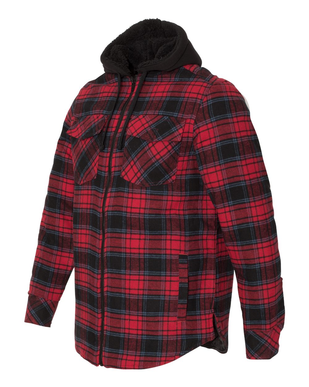 Men's Quilted Flannel Hooded Jacket - 8620 17