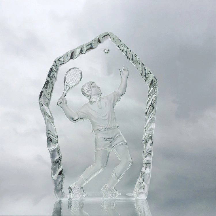 Tennis Swing Crystal Trophy 2