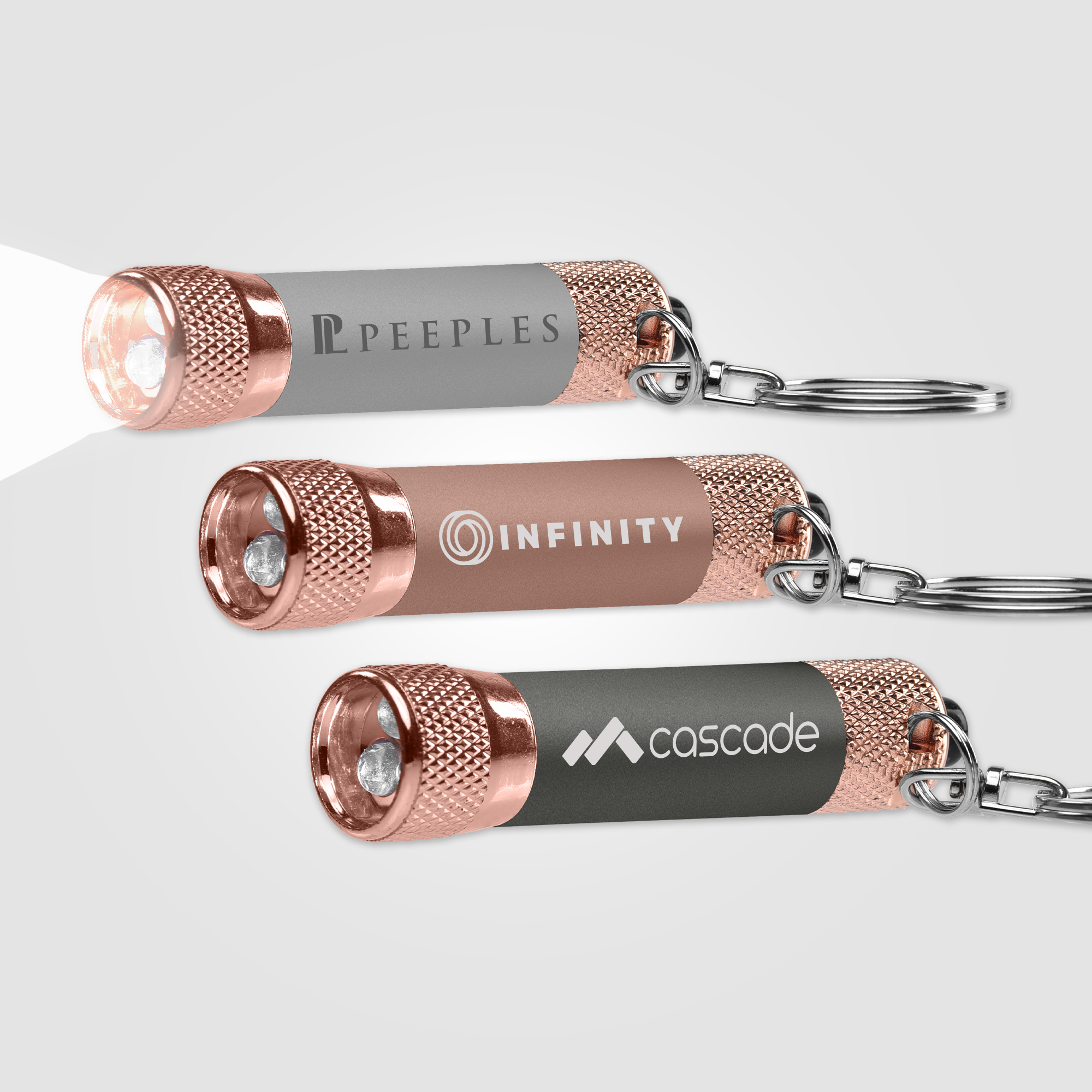 Chroma Softy Rose Gold Metallic - LED Flashlight with Keyring 1