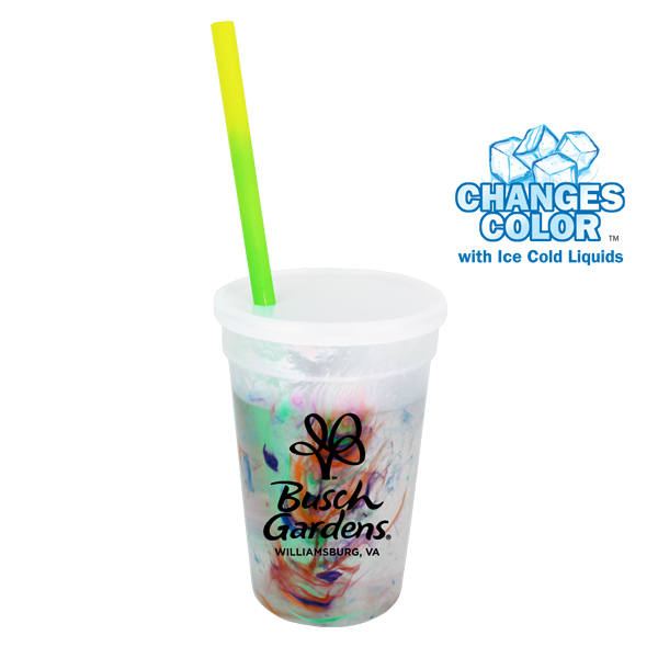 Mood™ 17 oz. Rainbow Confetti Cup/Straw/Lid Set 8