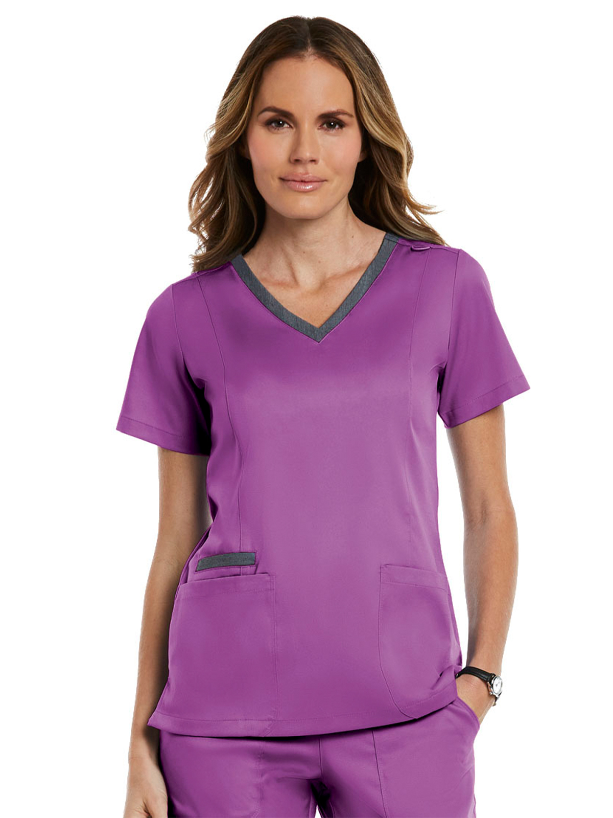 Maevn - Matrix - Women's Three-Pocket Heather Neck Band Top 3