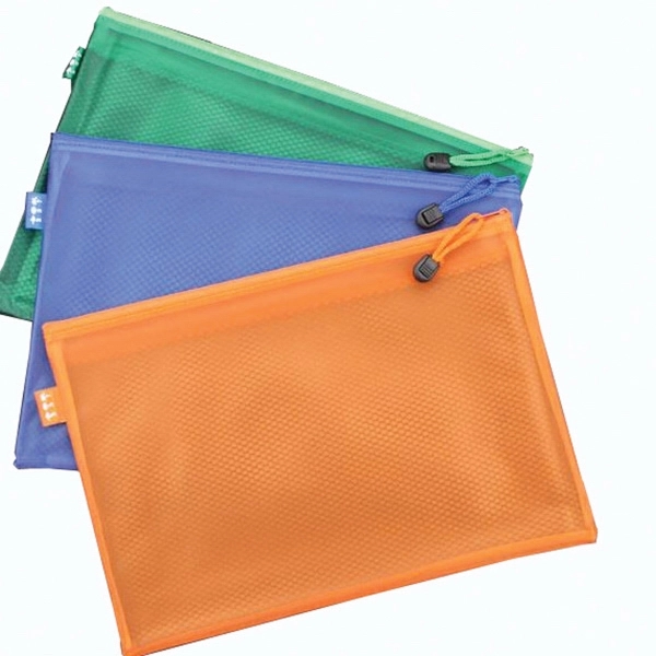 Grid Document Pouch With Zipper 1