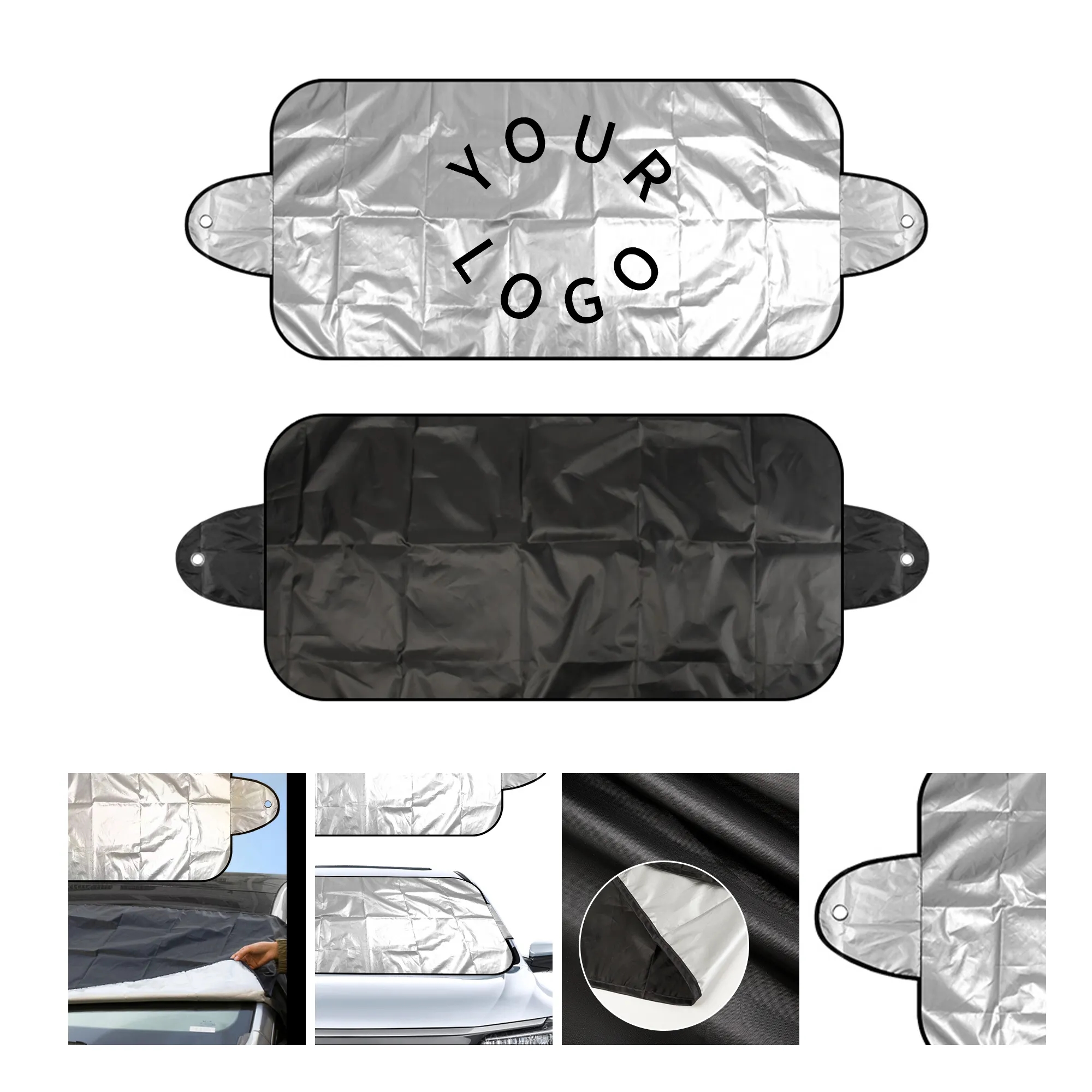 Silver Adhesive Windshield Sunshade 1