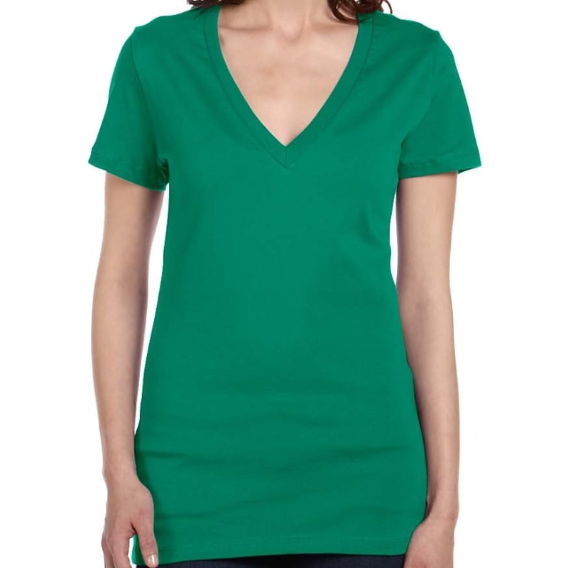 Bella Ladies Jersey Short-Sleeve Deep V-Neck T-Shirt 51
