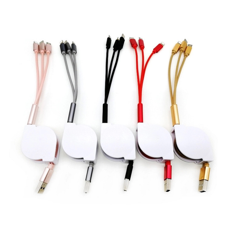Retractable Charging Cable with USB Type-C 3