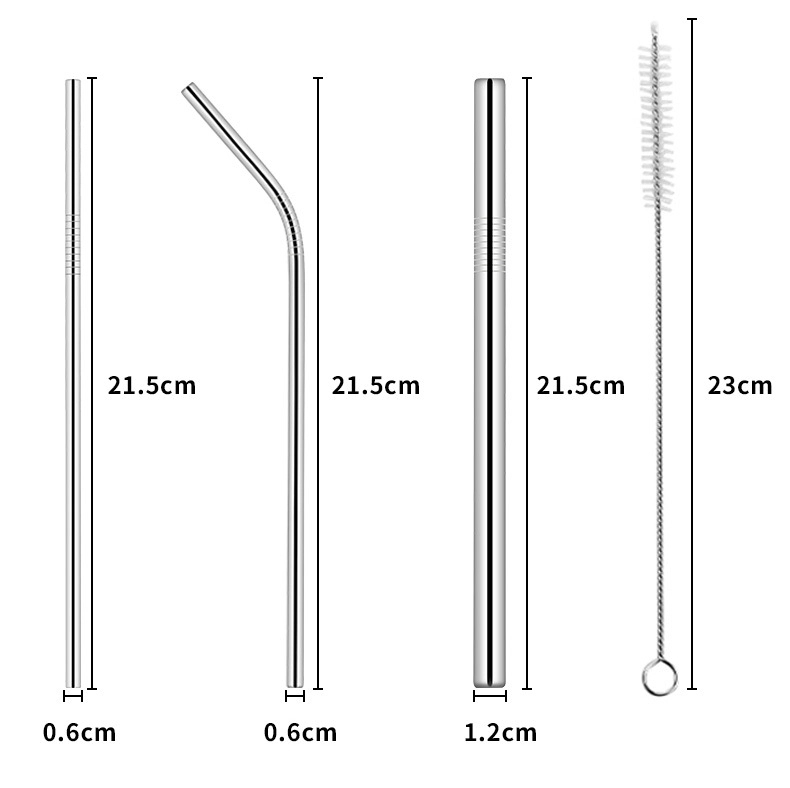 Reusable Stainless Steel Metal Straws With Pouch 3