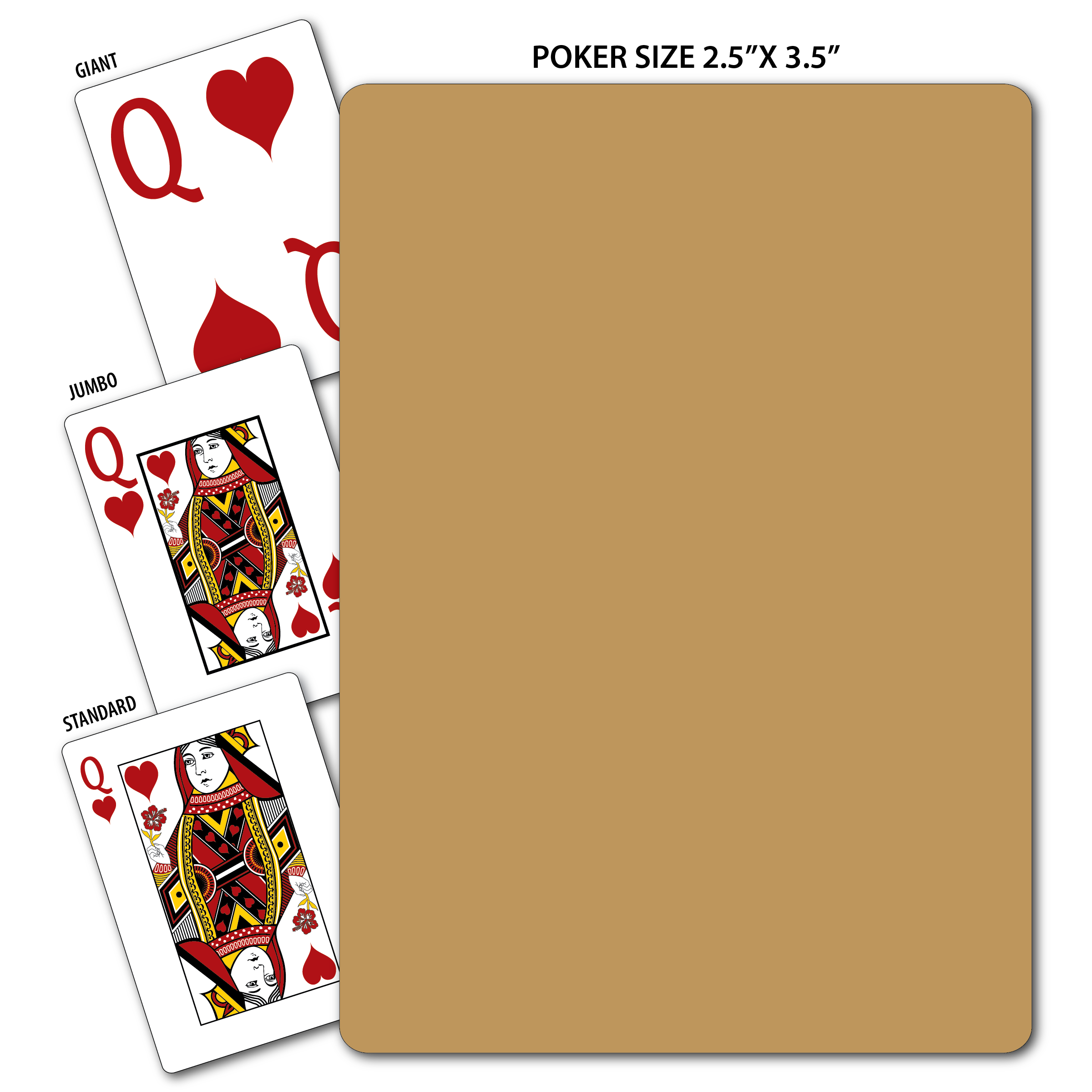 Solid Back Tan Poker Size Playing Cards 4