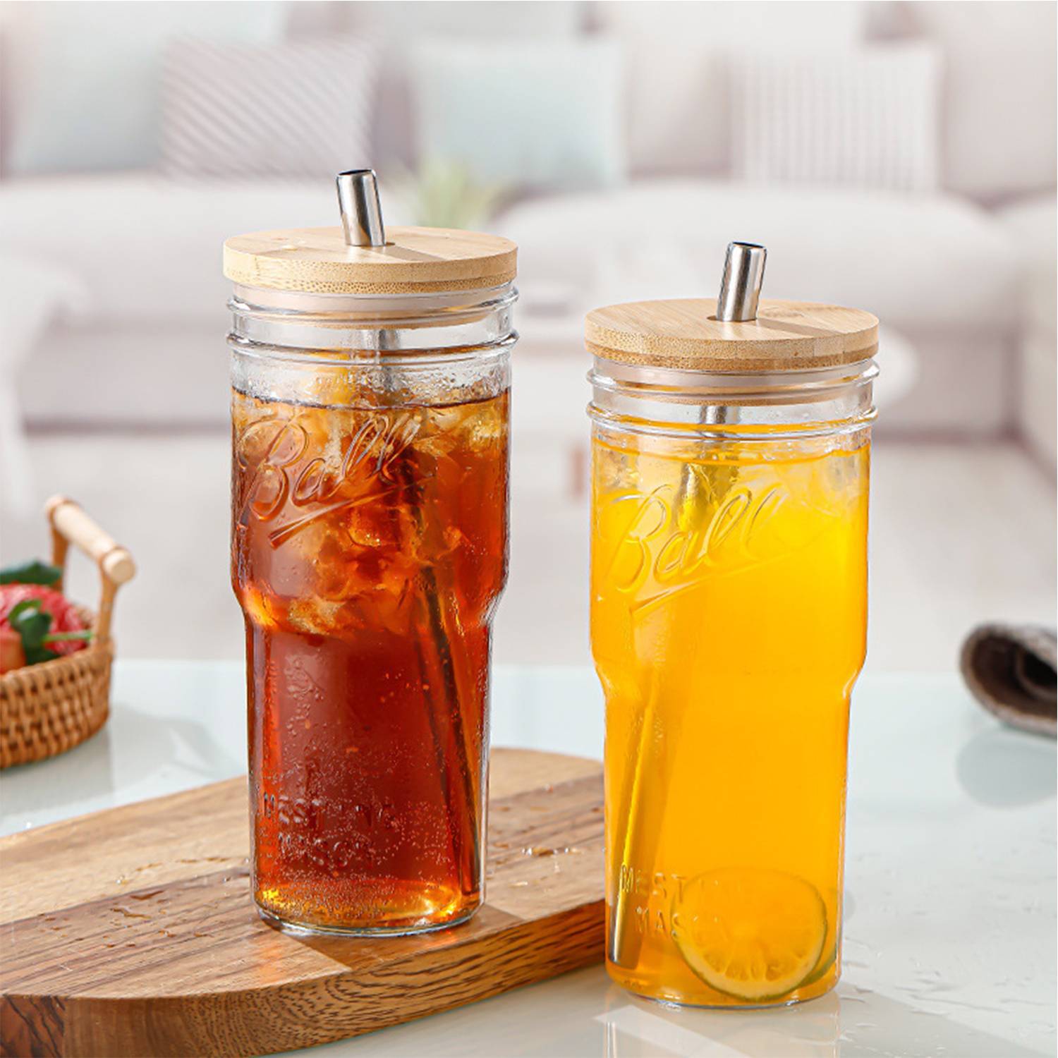 24oz Large Capacity Drinking Glass for Summer Cold Drinks 2