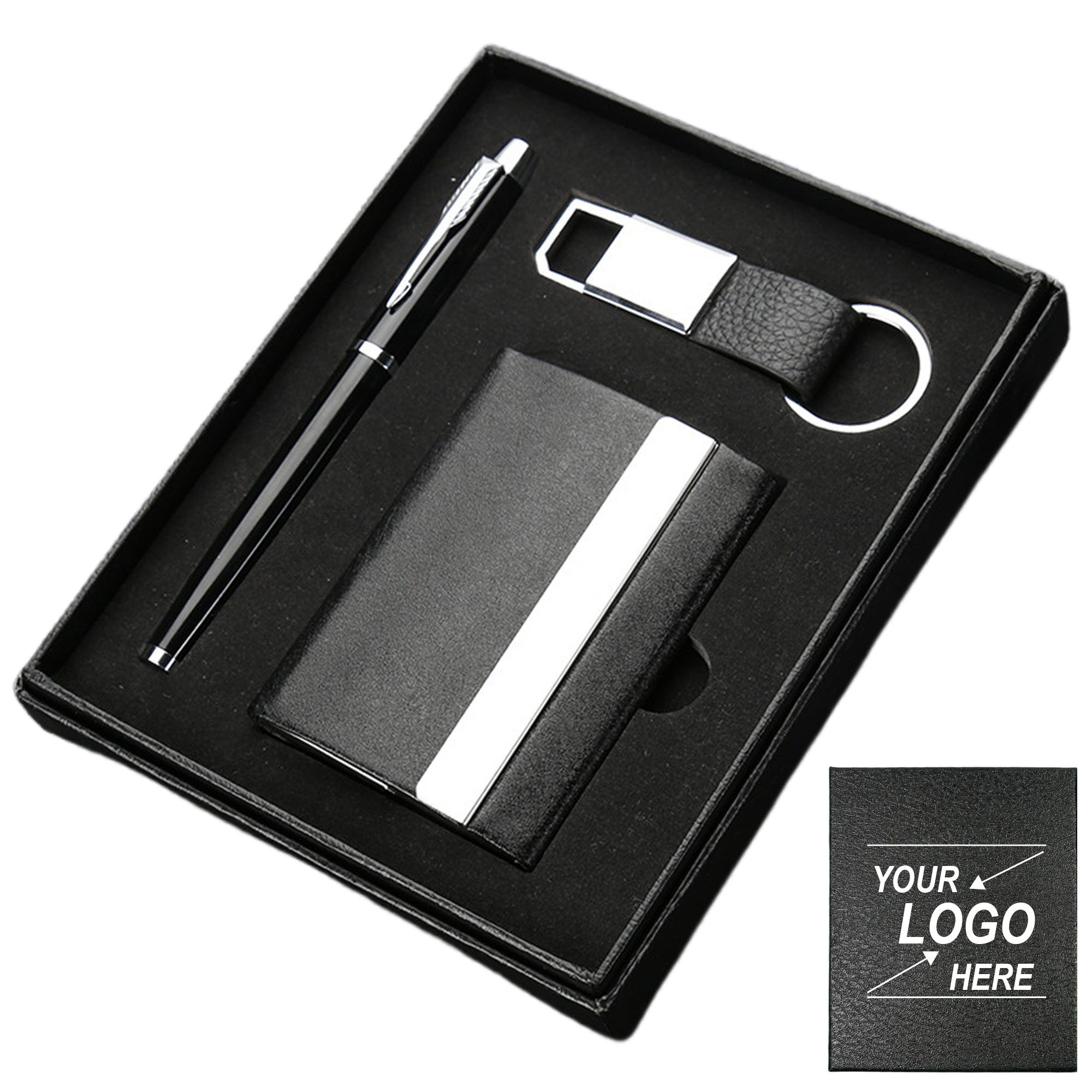 Elegant Business Gift Set - Stainless Steel Keychain 3