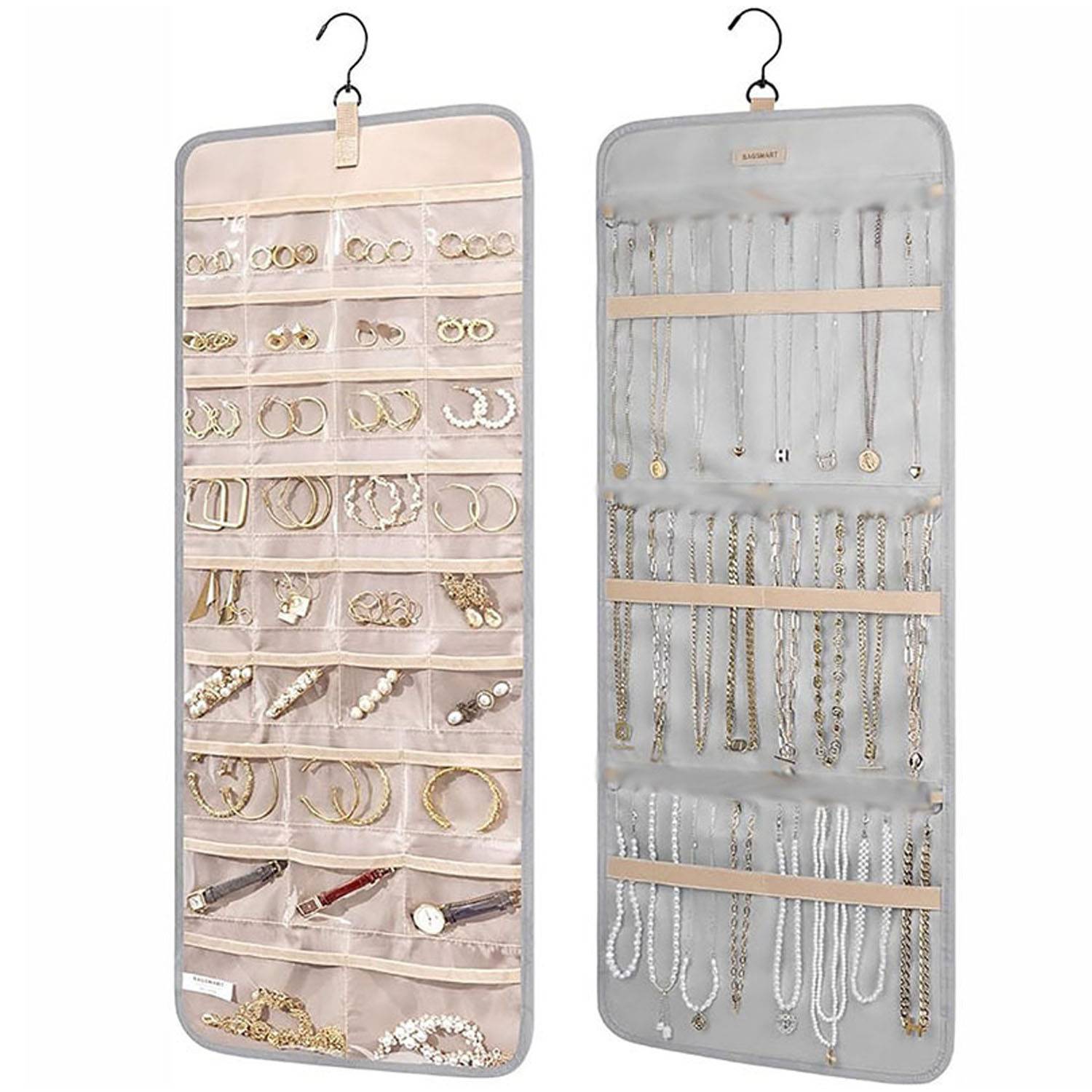 Jewelry Organizer Storage Roll w/ Hanger 11