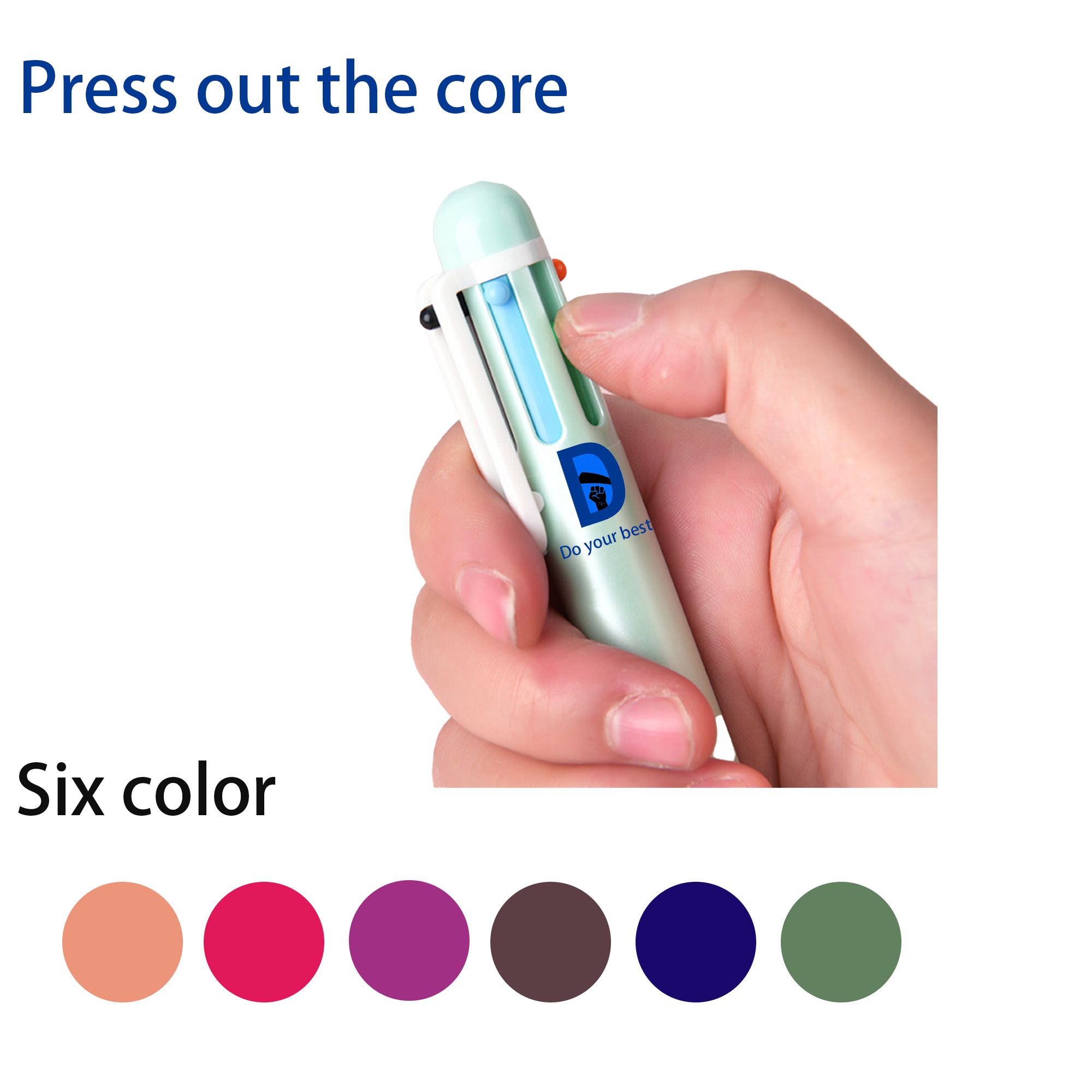 6 Colors Barrel Ballpoint Pen 1
