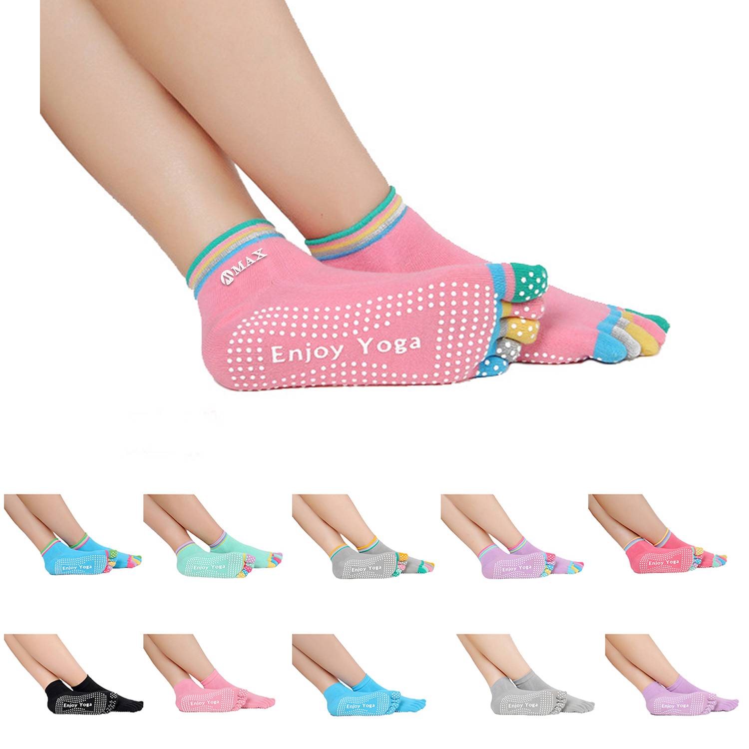 Women's Fitness Yoga Socks Non-Slip Sweat Absorbent 2