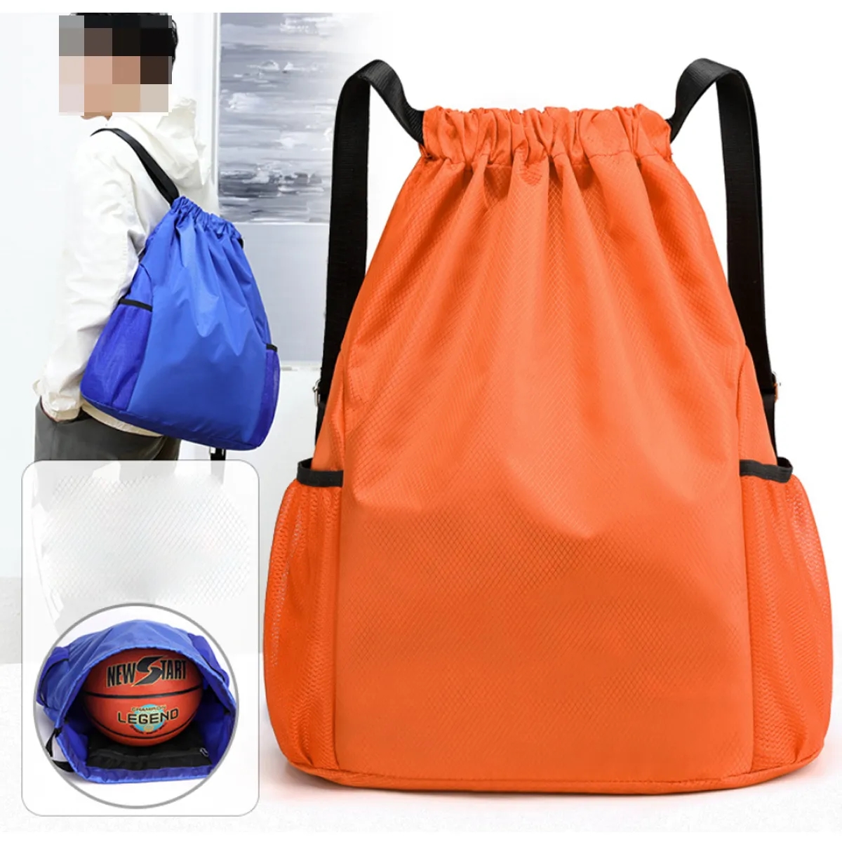 Large Capacity Outdoor Gym Drawstring Backpack Unisex 2